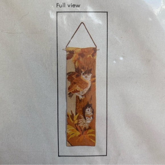 Vintage NOS 1979 Erica Wilson OWLS IN A TREE Embroidery Kit Wall Hanging Sealed - Picture 3 of 4